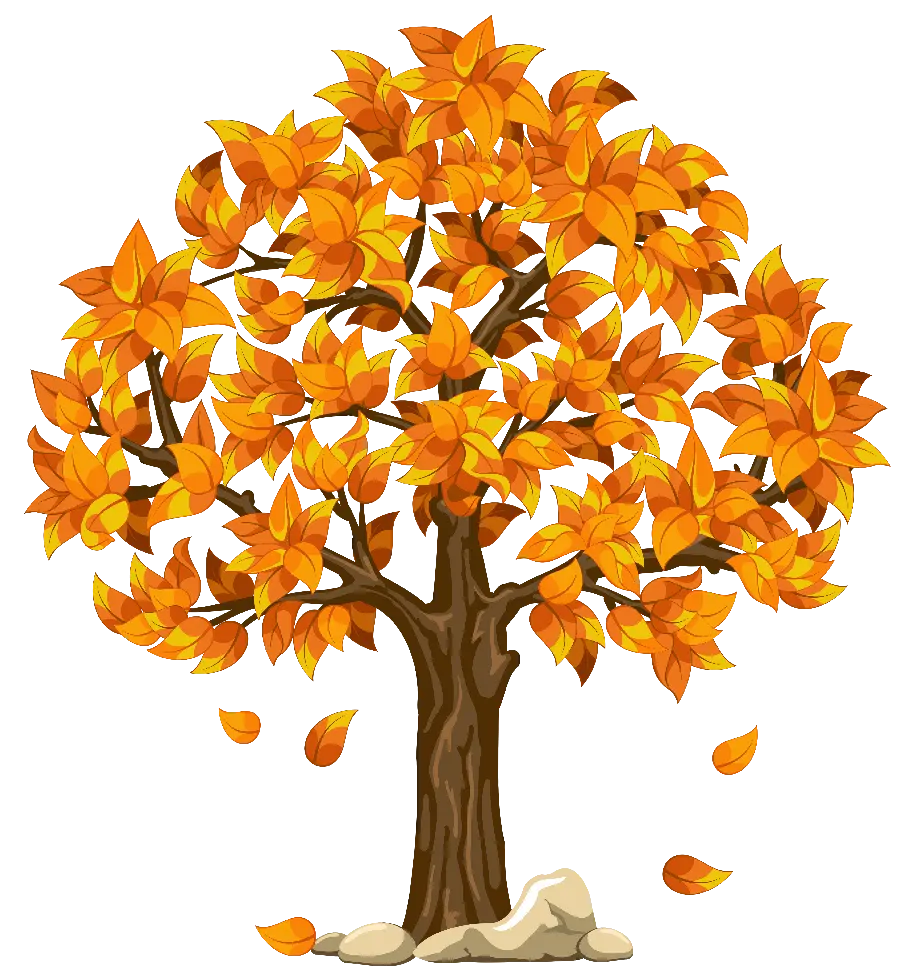 Autumn tree graphic image with beautiful and attractive PNG format