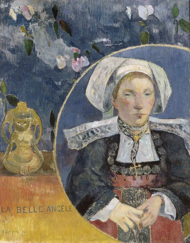 Stock photo of painting after the sermon by Paul Gauguin, French painter and sculptor 
