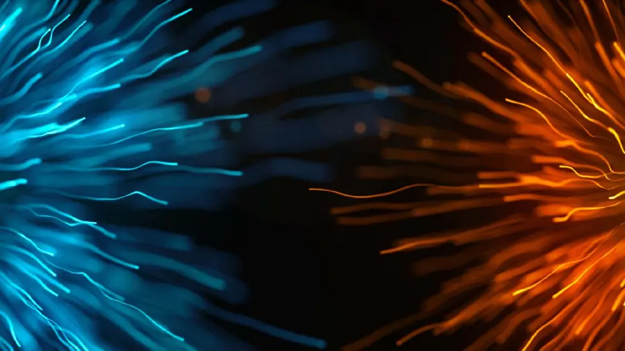 Special photo of a scattering of bright and shiny light particles in HD quality