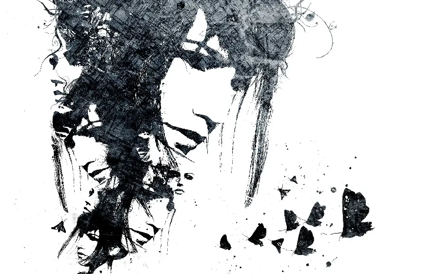 Special profile picture of a girl on a white background in full HD