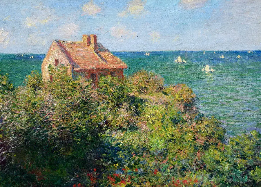 Painting Fisherman's Hut on the Rocks at Waringville, 1882