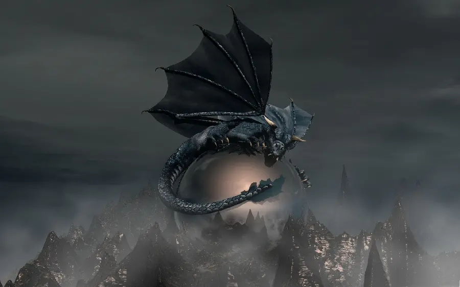 A scary and terrifying proposal wallpaper of a dangerous and giant dragon