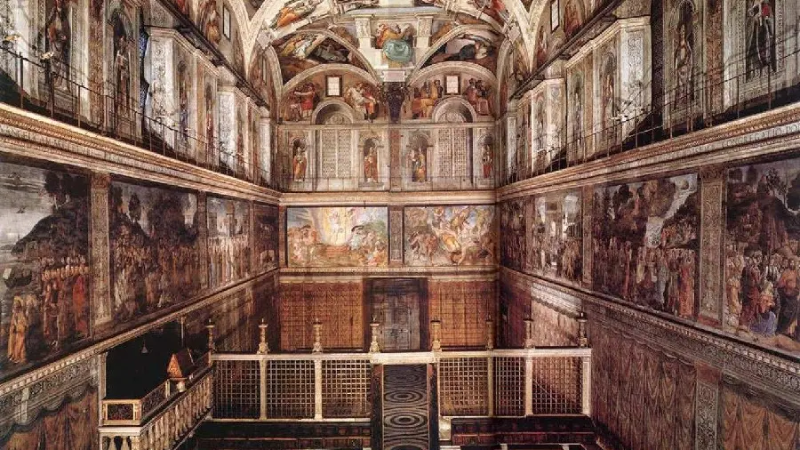 Image of a professional painting by Michelangelo, the famous Italian painter, called the Sistine Chapel