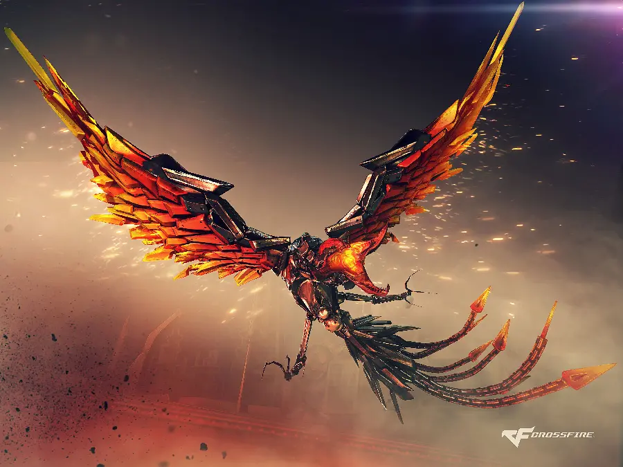 Download image of a giant fantasy dragon flying