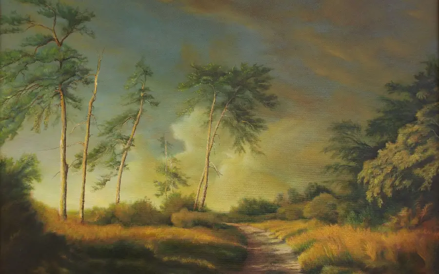 A conceptual painting of a lush and unique graphic nature design