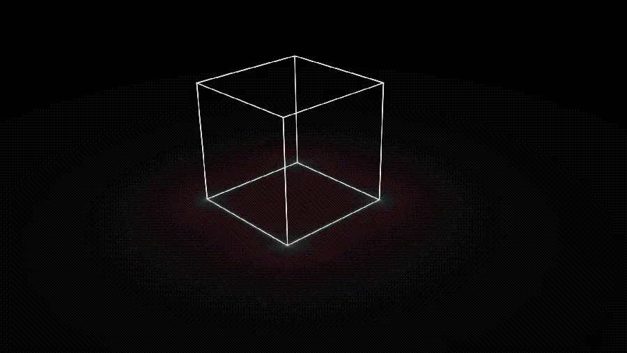 Wireframe Geometric Cube Pattern and Model Stock Image 3D