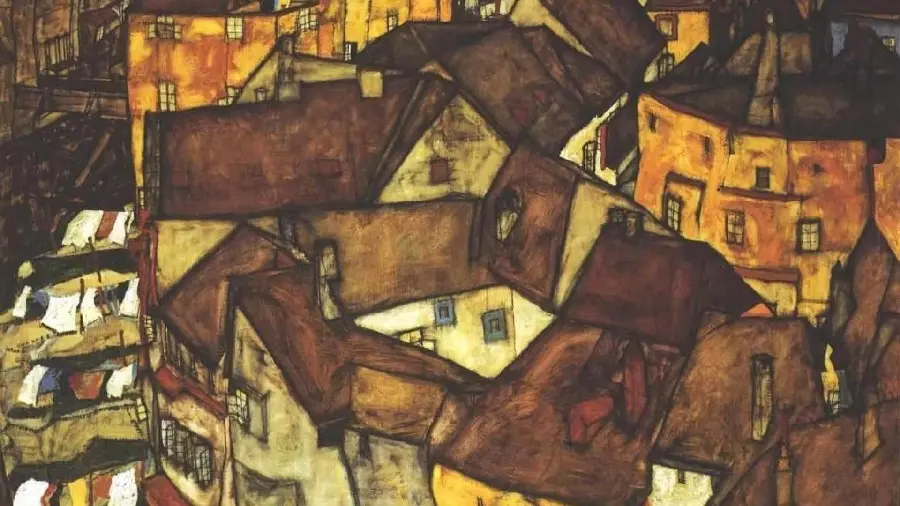 Beautiful image of a painting by Egon Schiele, the famous Austrian painter