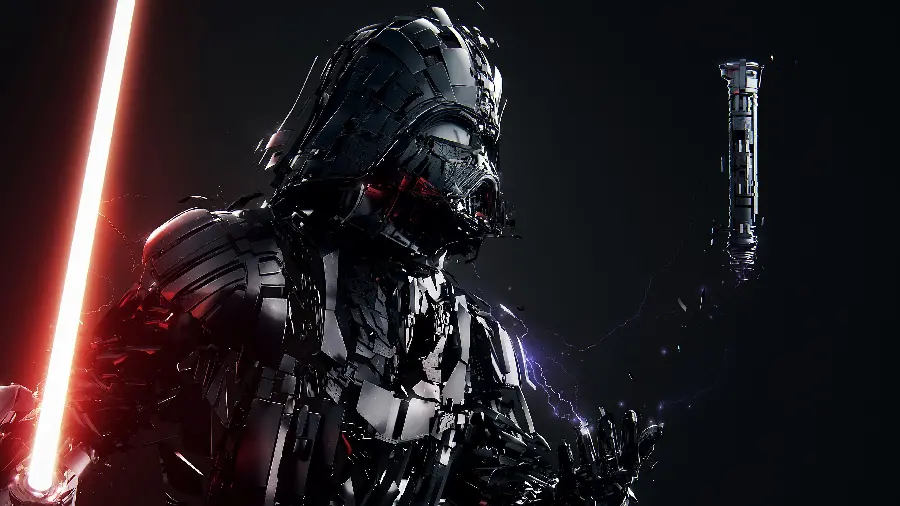 Profile image and wallpaper with a black background and the theme of electricity 