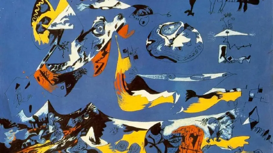 Jackson Pollock Painting - Blue - Moby Dick (1943) American Painter