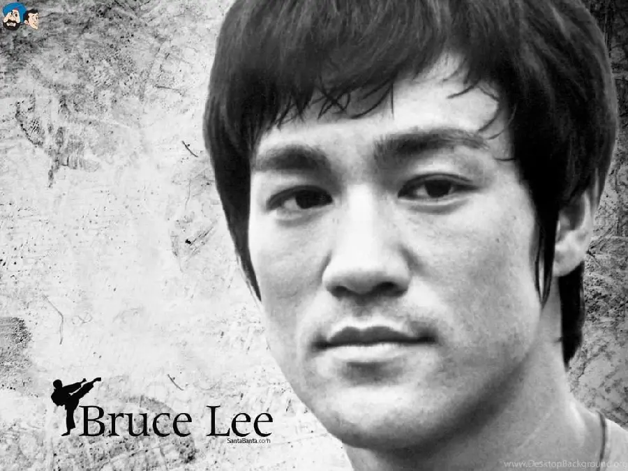 Download Bruce Lee's face image in black and white theme 
