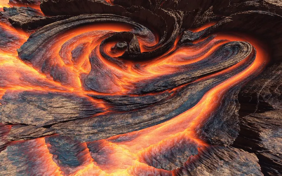 PhotoFrom the reaction of gases in nature and the landscape of volcanic lava