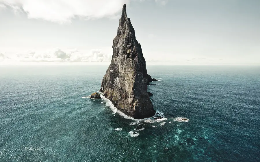 Image of strange rocks in nature in the middle of open water
