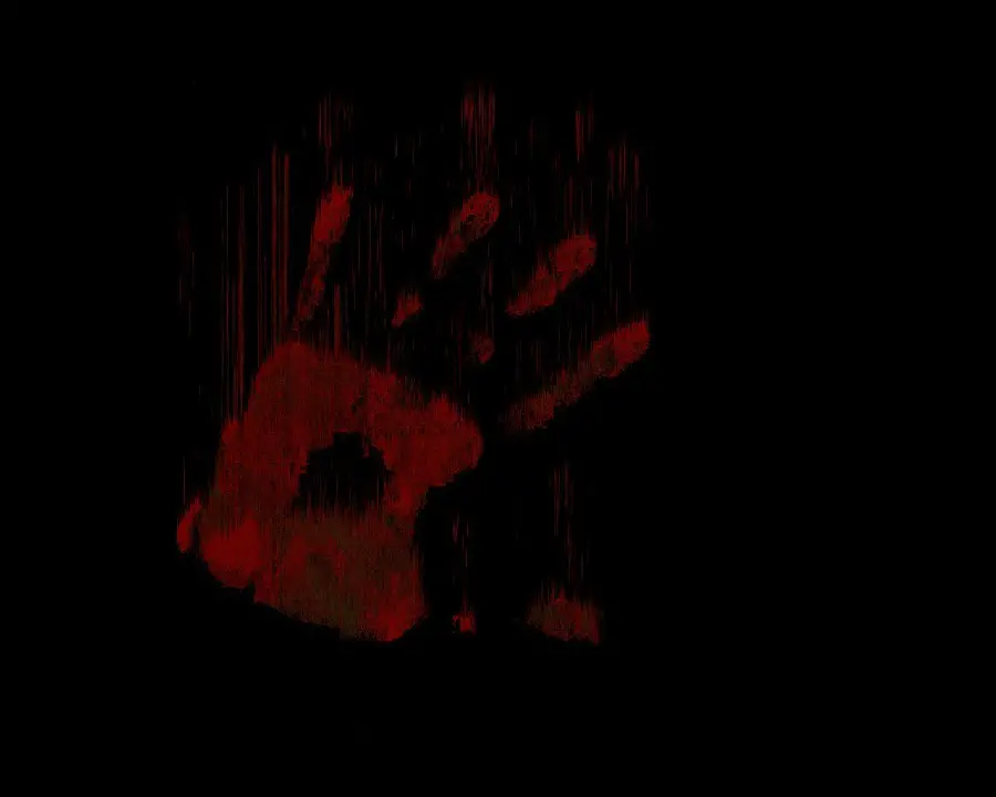 Scary photo Bloody hand with black background and full HD 