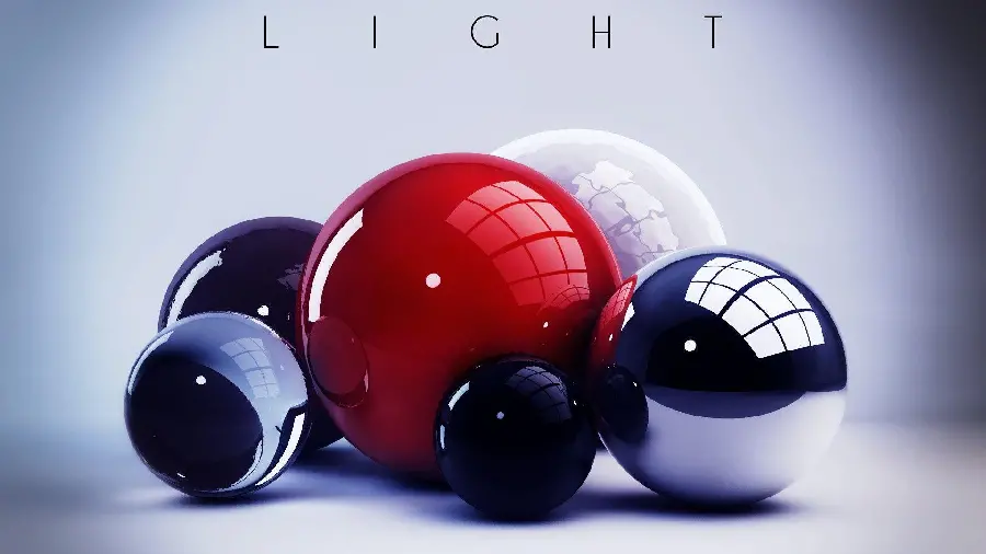 3D Wallpaper with Colorful Shiny Balls