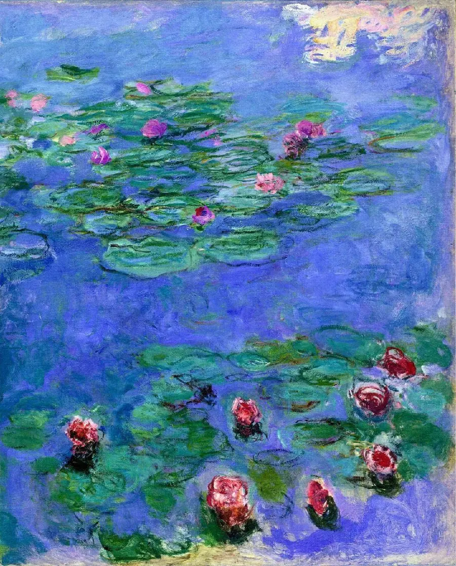 An interesting and spectacular image of Monet's painting called the Sea Garden 