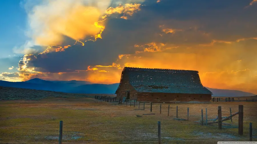 Eye-catching photo of an old and unused granary for the computer