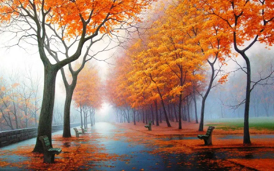 Attractive and pleasant autumn nature painting with full HD quality