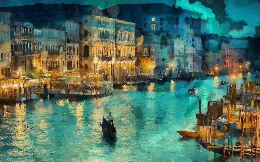 Italian painting Grand Canal, Venice Italy Gondola painting