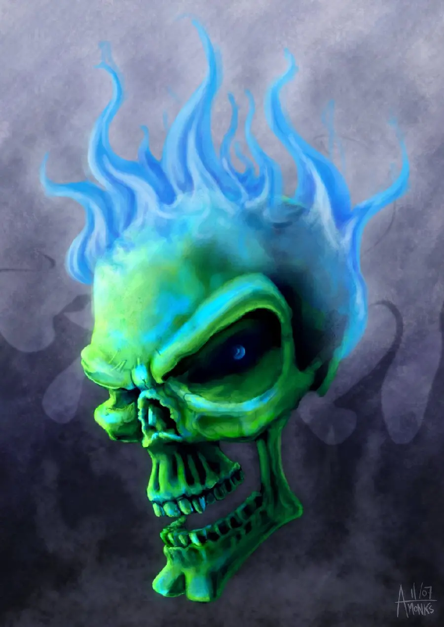Download Human skull photo with a special and creepy design for your profile 