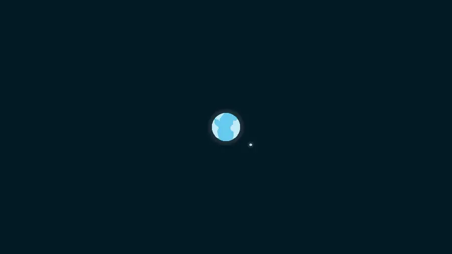 Minimal style earth and moon photo on black background 