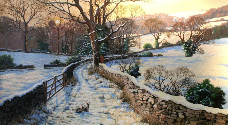 Download high quality winter and snowy nature painting photos 