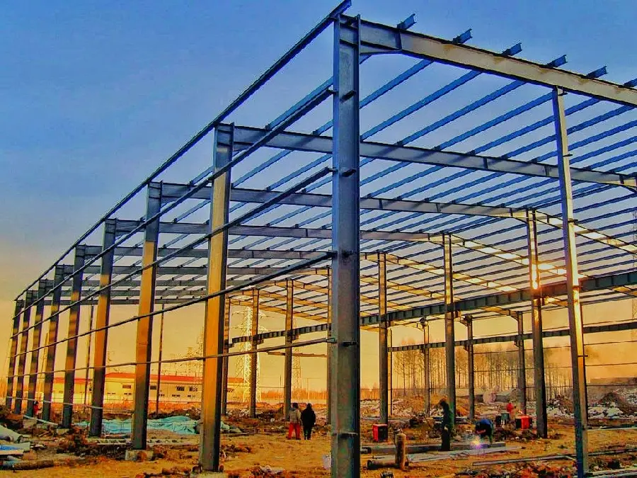 Photo of a metal and steel frame under construction