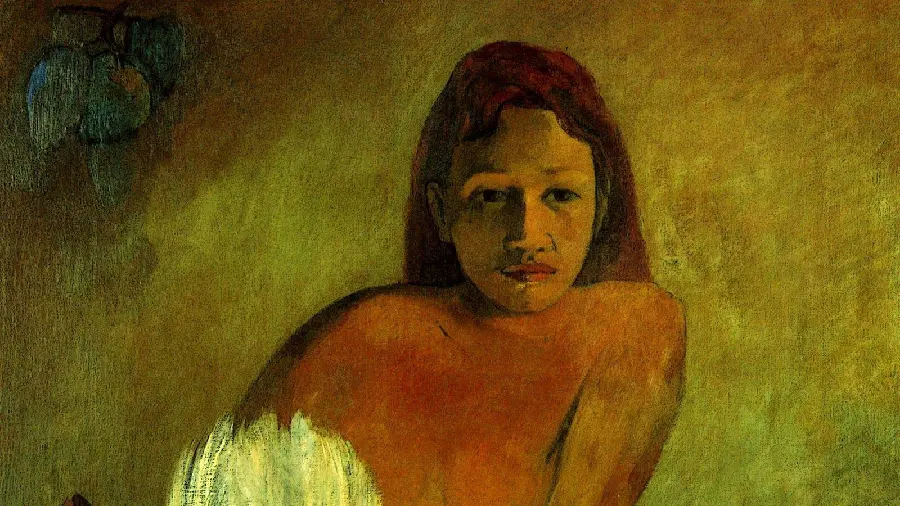 Photo of the last painting by Paul Gauguin called La Orana Maria 