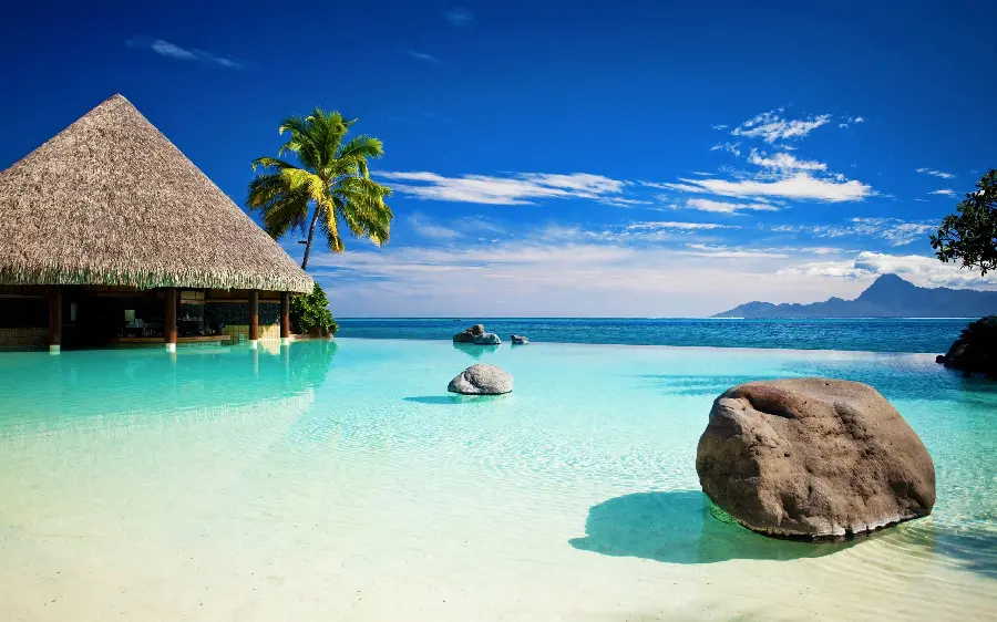 The most amazing photo of the beach known as the paradise beach for the phone background