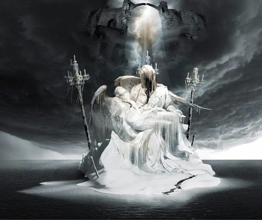 Photo for printing special paintings in the art of black surrealism