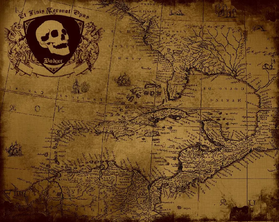 Old photo and real treasure map stock for printing without loss of quality 