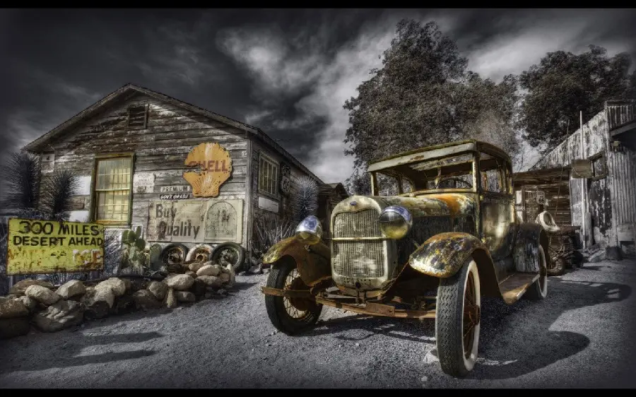 Animation photo of an old Ford Model E car