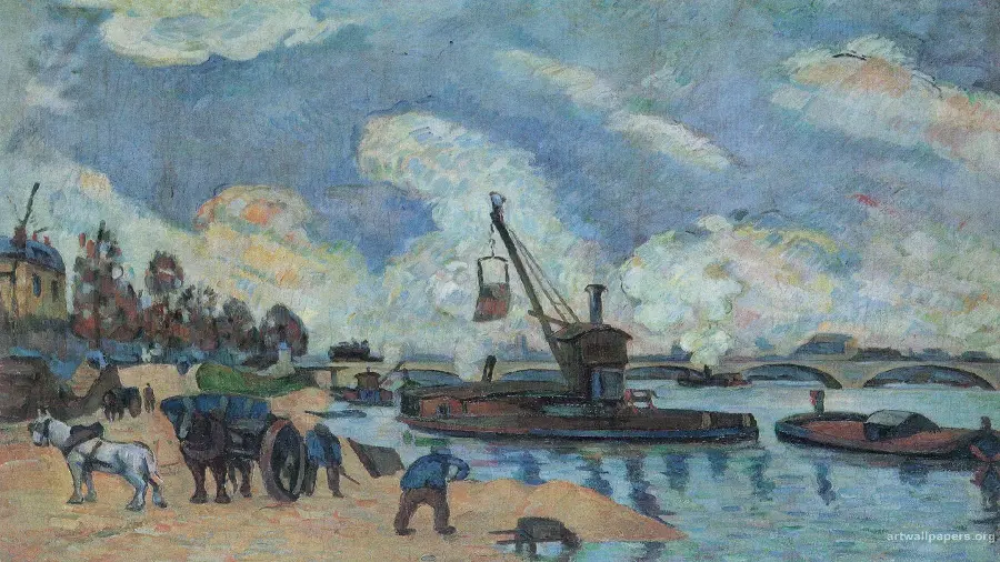 A spectacular photo of people doing their daily work by Paul Cezanne