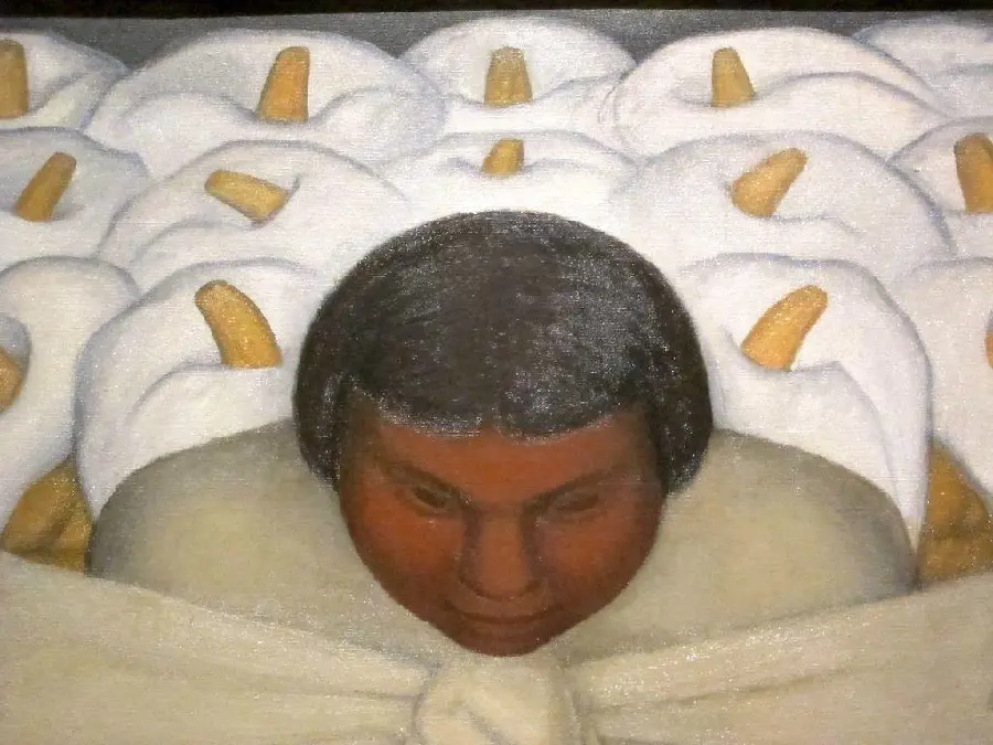 Photo of the flower bearers painting series by the famous artist Diego Rivera