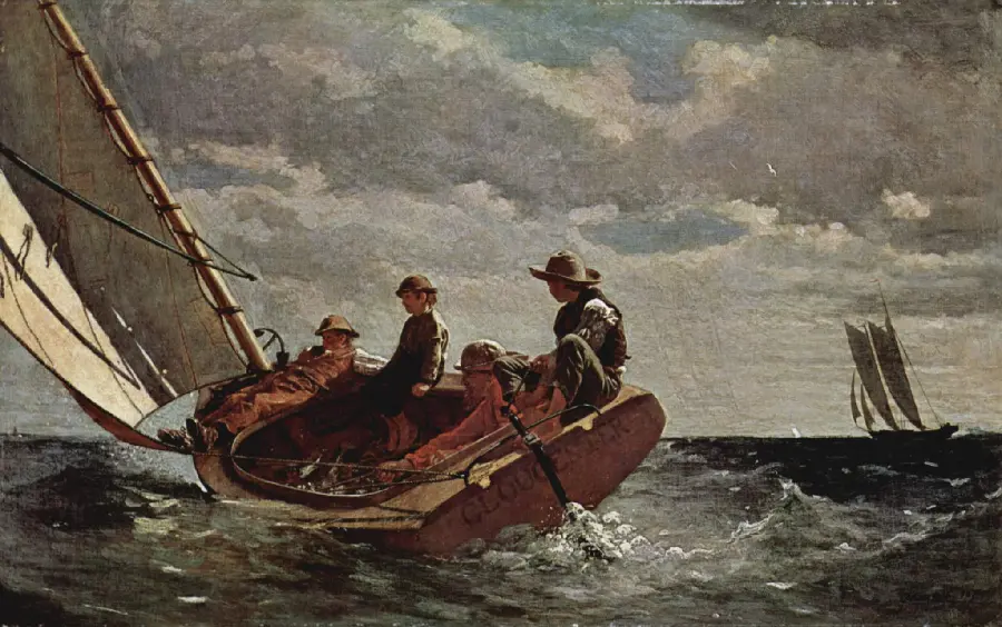 Wind Blowing Painting 1876 Famous Painting by Winslow Homer