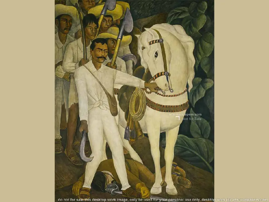 Painting of violence by Diego Rivera from the landowner Zapata