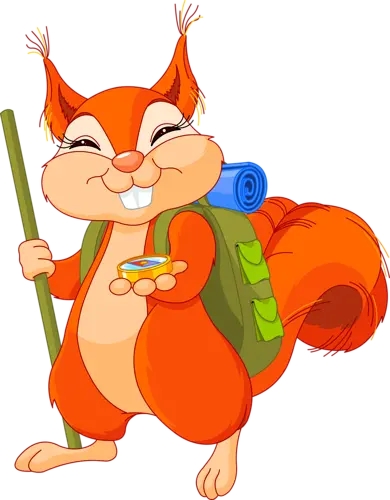 Cute and funny squirrel image, fantasy graphics, PNG format and cropped 