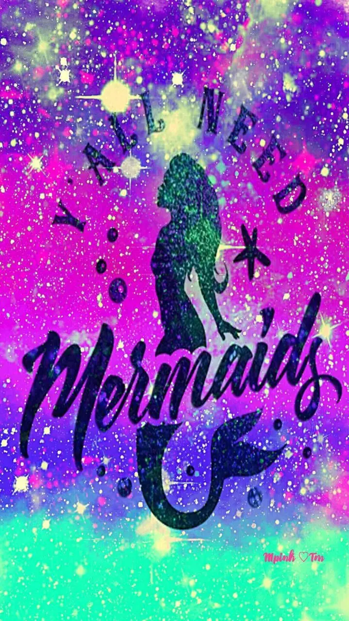 Beautiful mermaid glitter stock for phone screen 