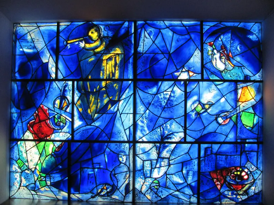Stock painting on glass by Marc Chagall, Russian French artist 
