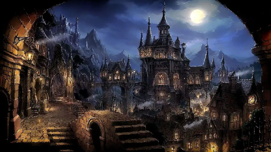 Gothic architecture image of historical style film and animation buildings
