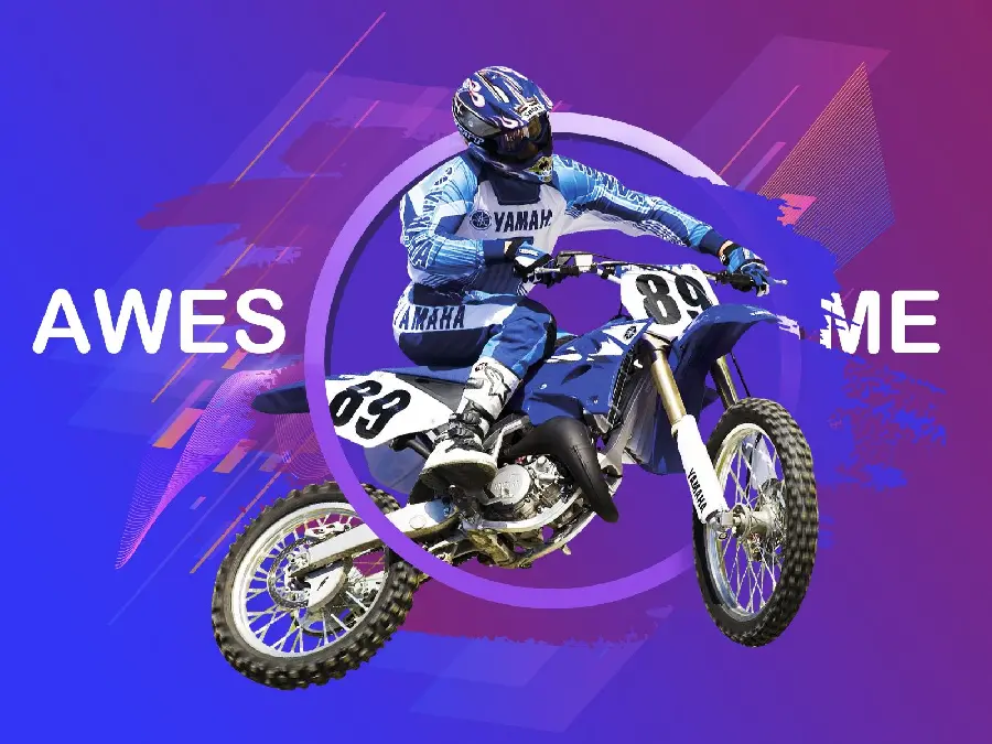 Cool fantasy wallpaper typogaphy motocross purple with 4k quality