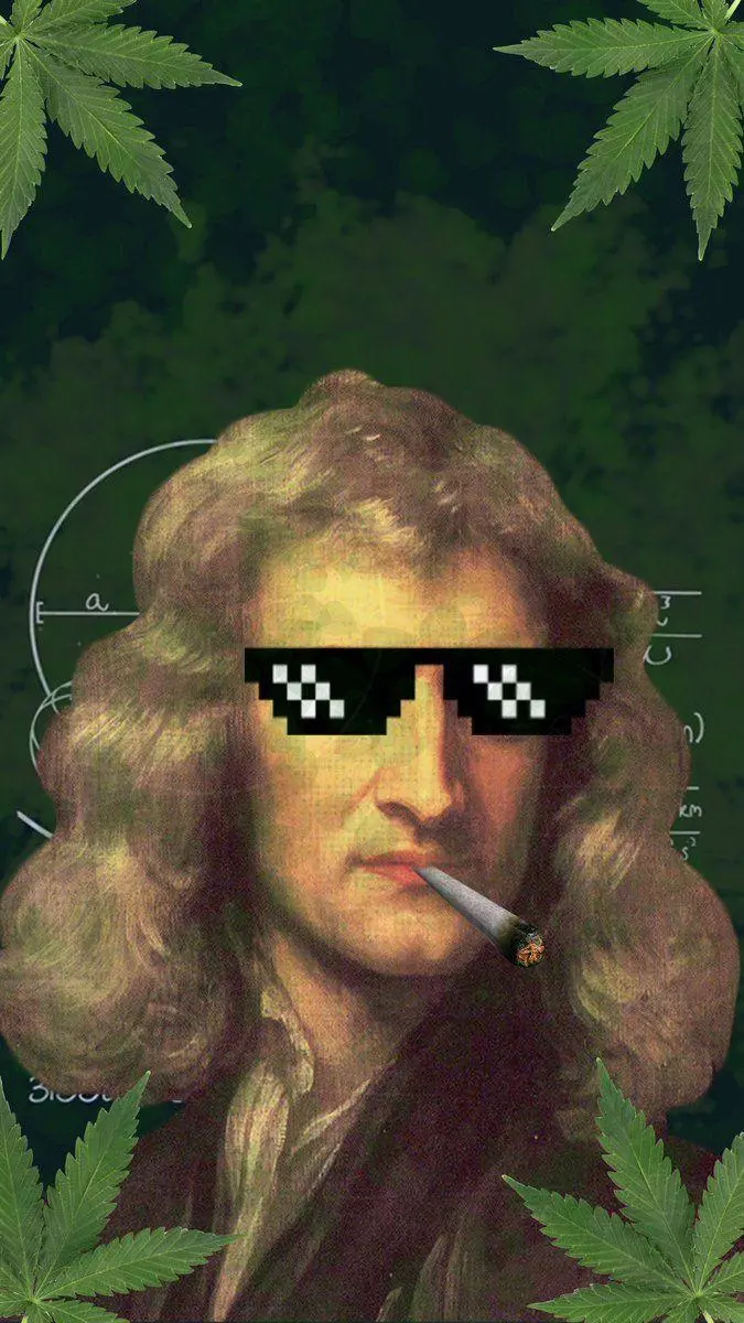 Cool and funny Isaac Newton's stupid and stupid background photo 