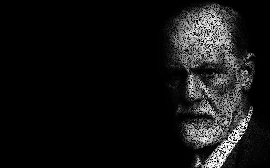 Black and white photo of Dr. Sigmund Freud for computer and laptop background 