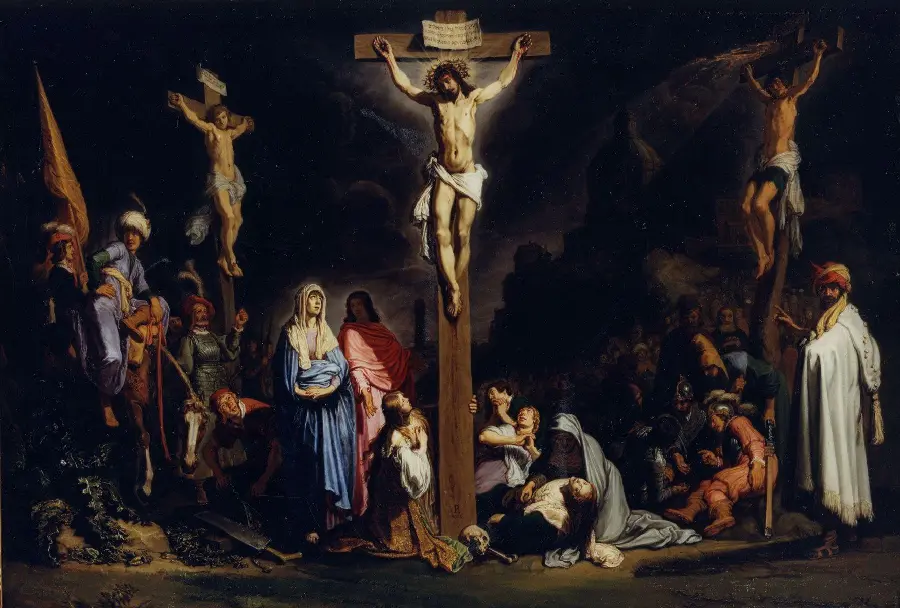 Photo of painting of the crucifixion of Jesus Christ by the famous painter Rembrandt