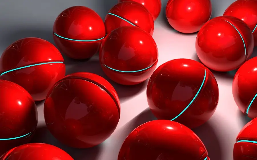 Red shiny red balls background image for desktop