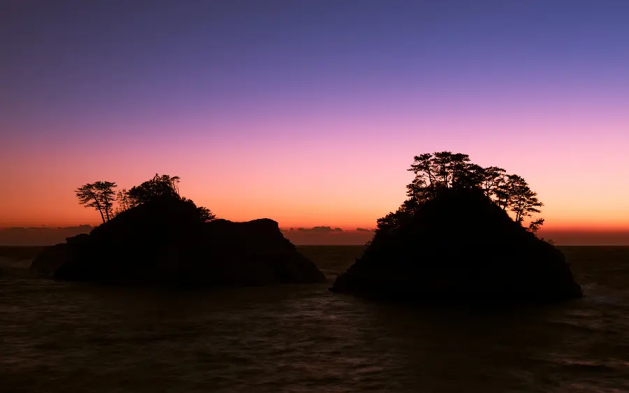 Nature and landscape photo of sunset in clear skyand smooth