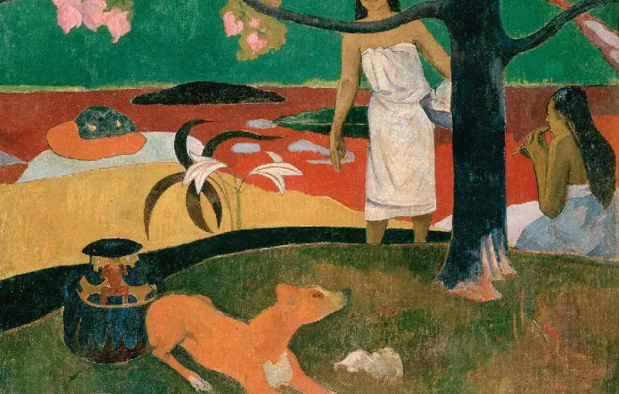 Image of the artistic painting by Paul Gauguin called the region in 4K quality