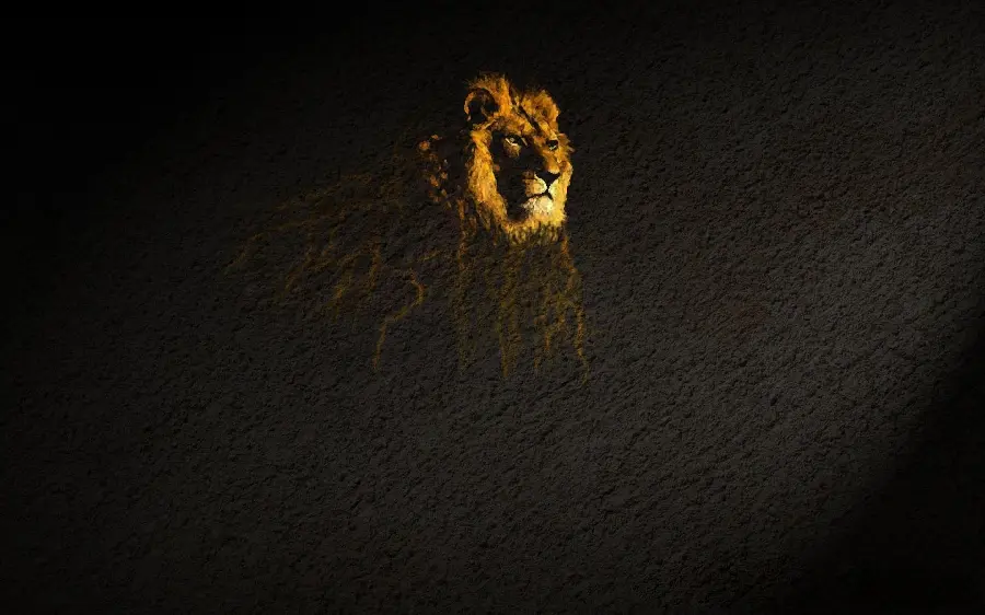 Photo Background of the king of the jungle in a dark minimalist theme