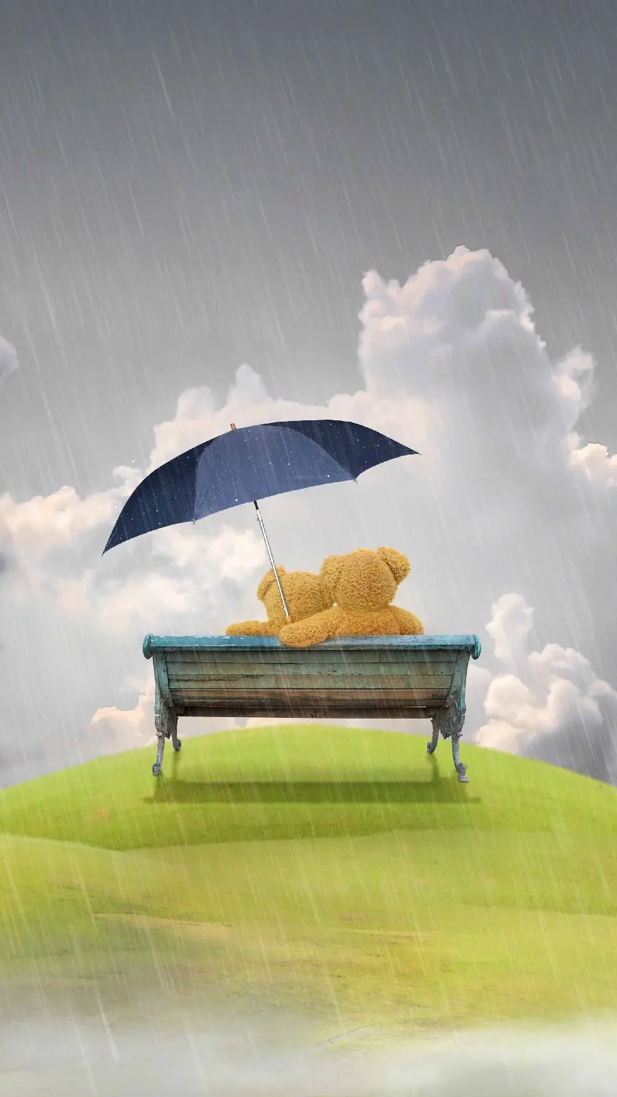 The cutest computer graphic design image of a rain umbrella for a girl's profile 