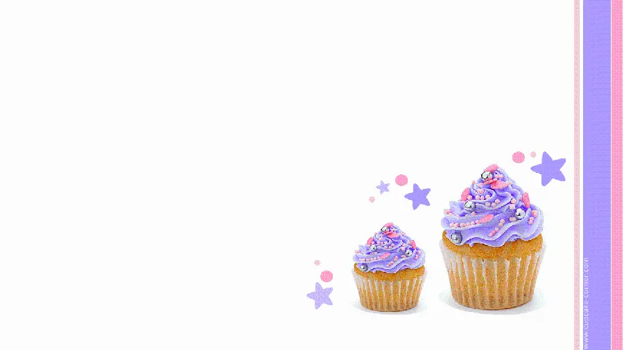 Simple background of purple cream cupcakes with strawberry flavor suitable for writing text for highlight and powerpoint covers 