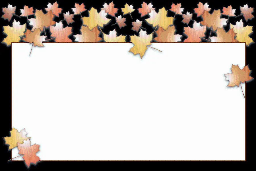 Download the image of the white background frame with an autumn design for writing text